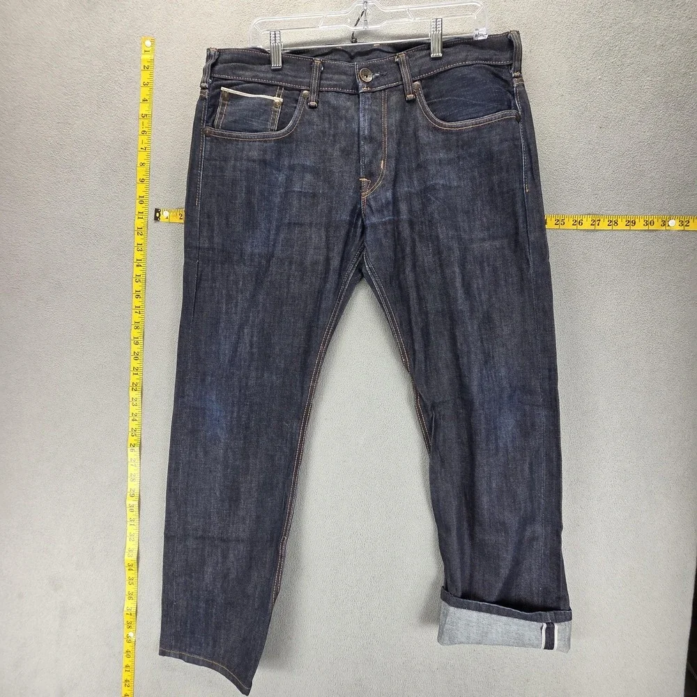 Edwin Jeans Mens Blue Selvedge SK505E Zip Made in Japan Altered Hem Fits 34x28